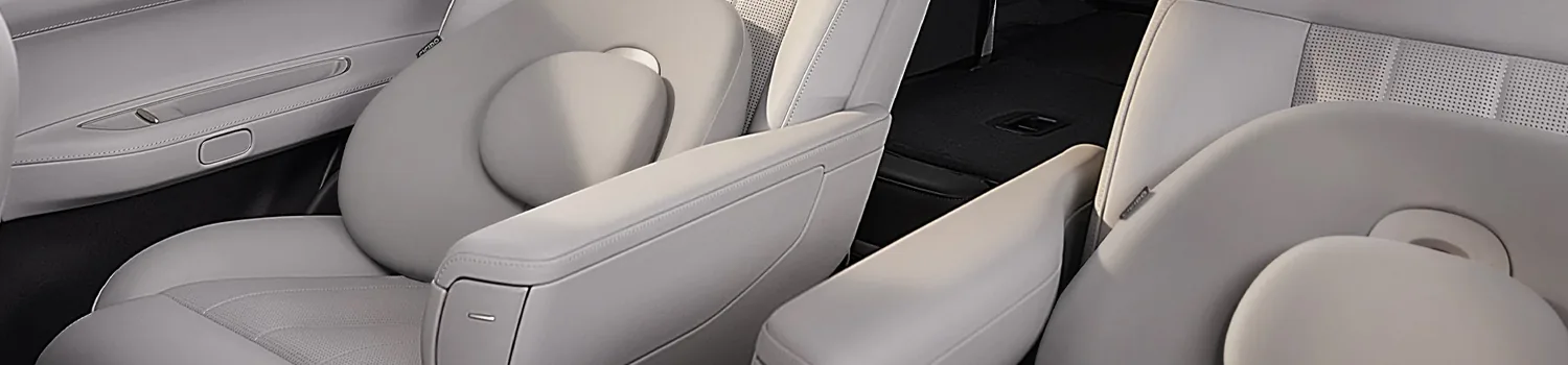 Cicido seat cushions in a light leather car interior